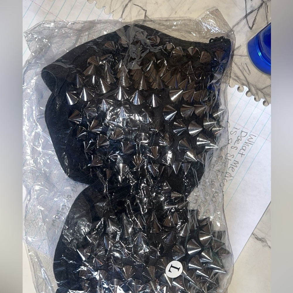 Black bra with sliver spikes never worn